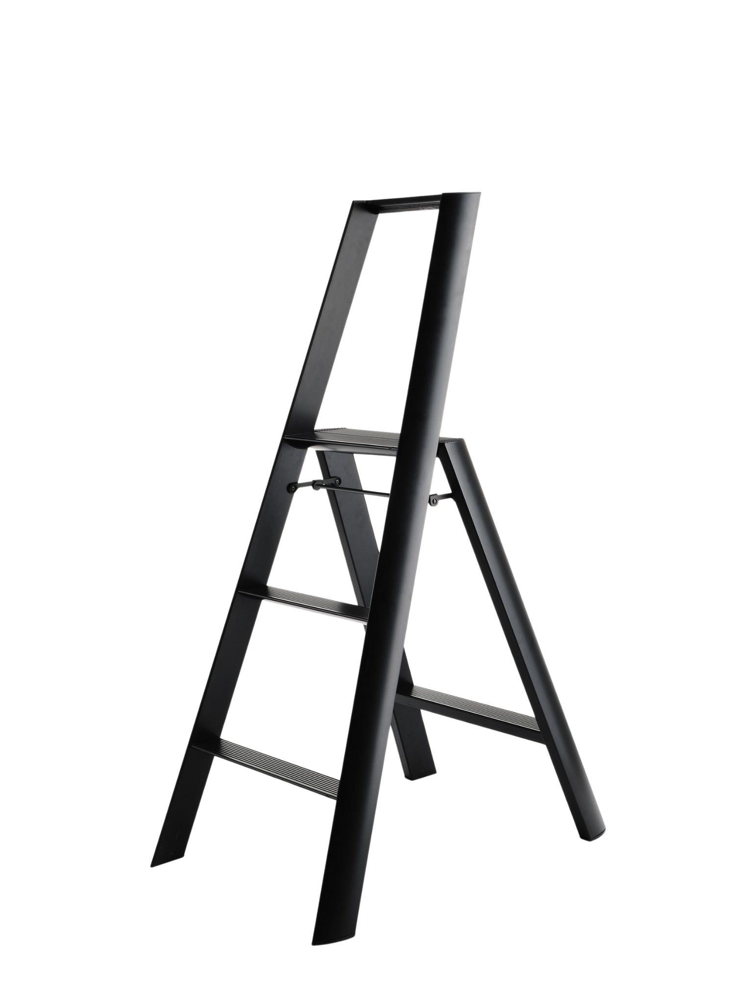 Lucano 3-step ladder zwart – hoge compacte design opstap van Hasegawa