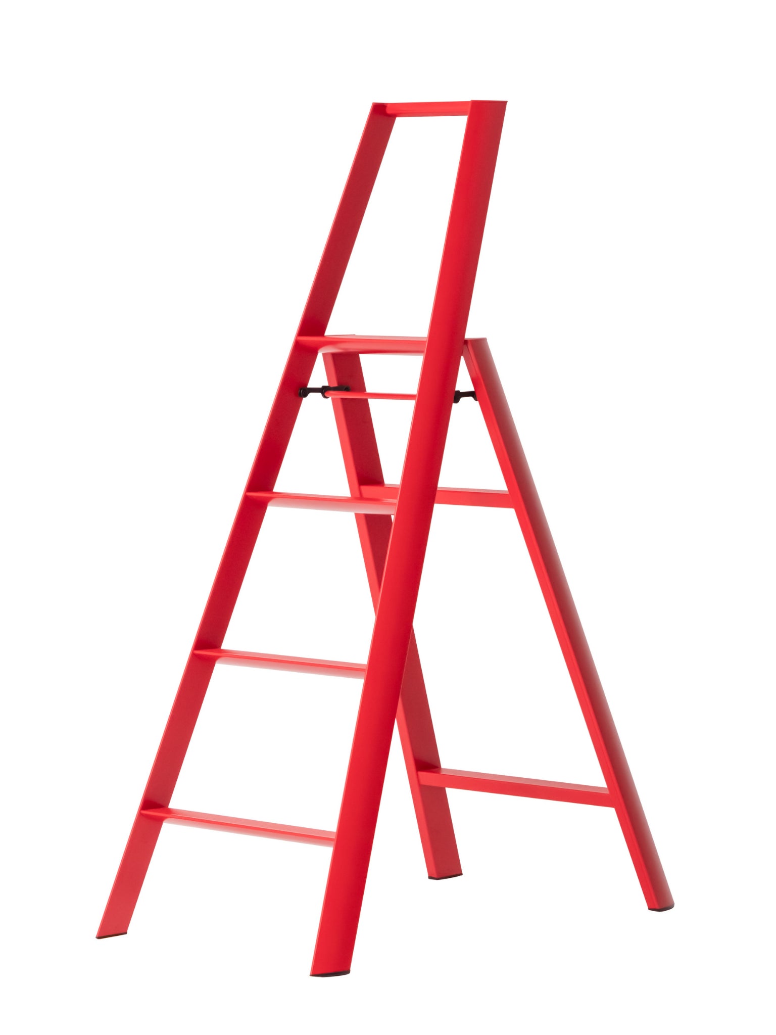 Lucano 4-step ladder rood – hoge designladder van Hasegawa