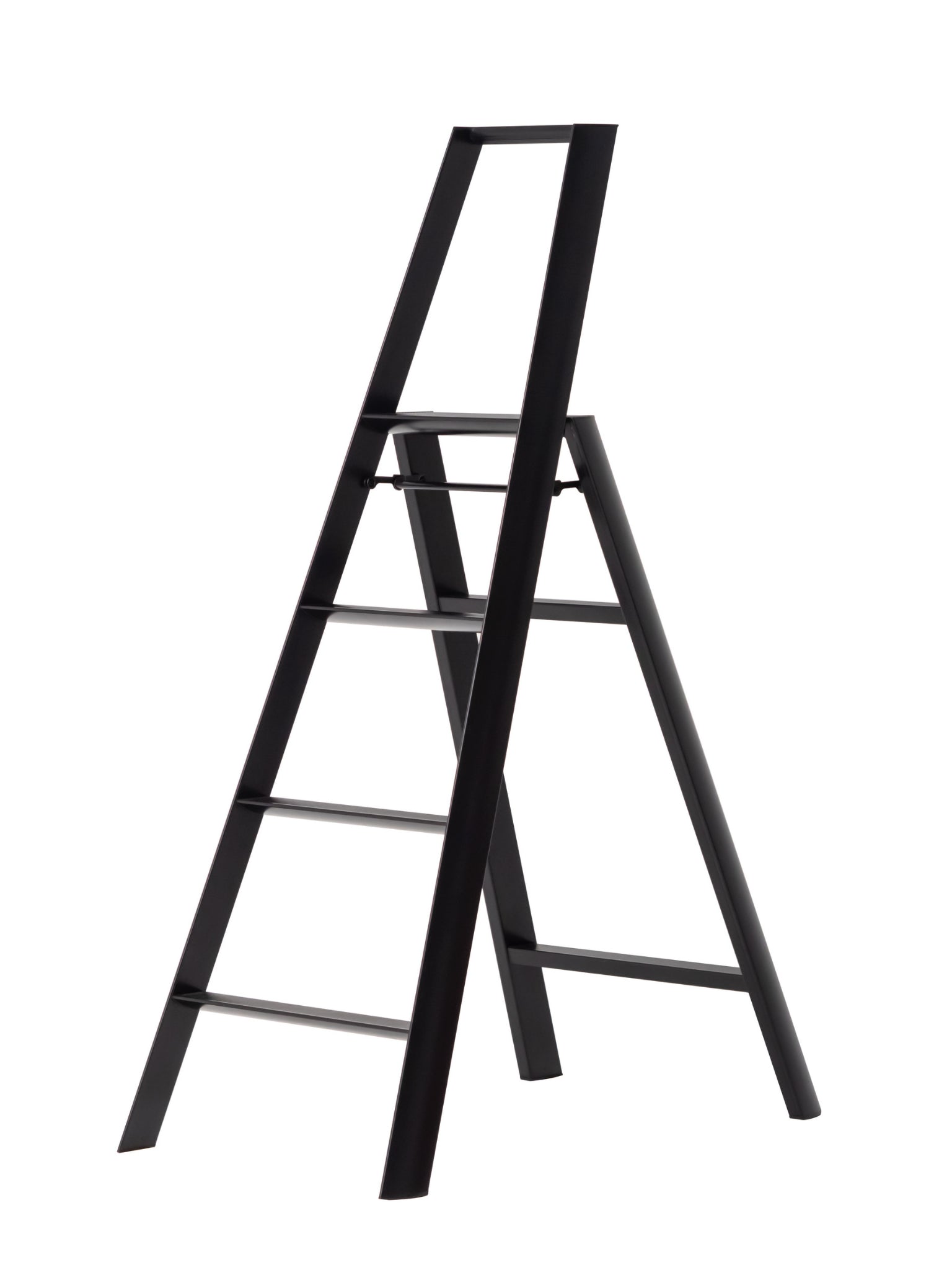 Lucano 4-step ladder zwart – hoge designladder van Hasegawa
