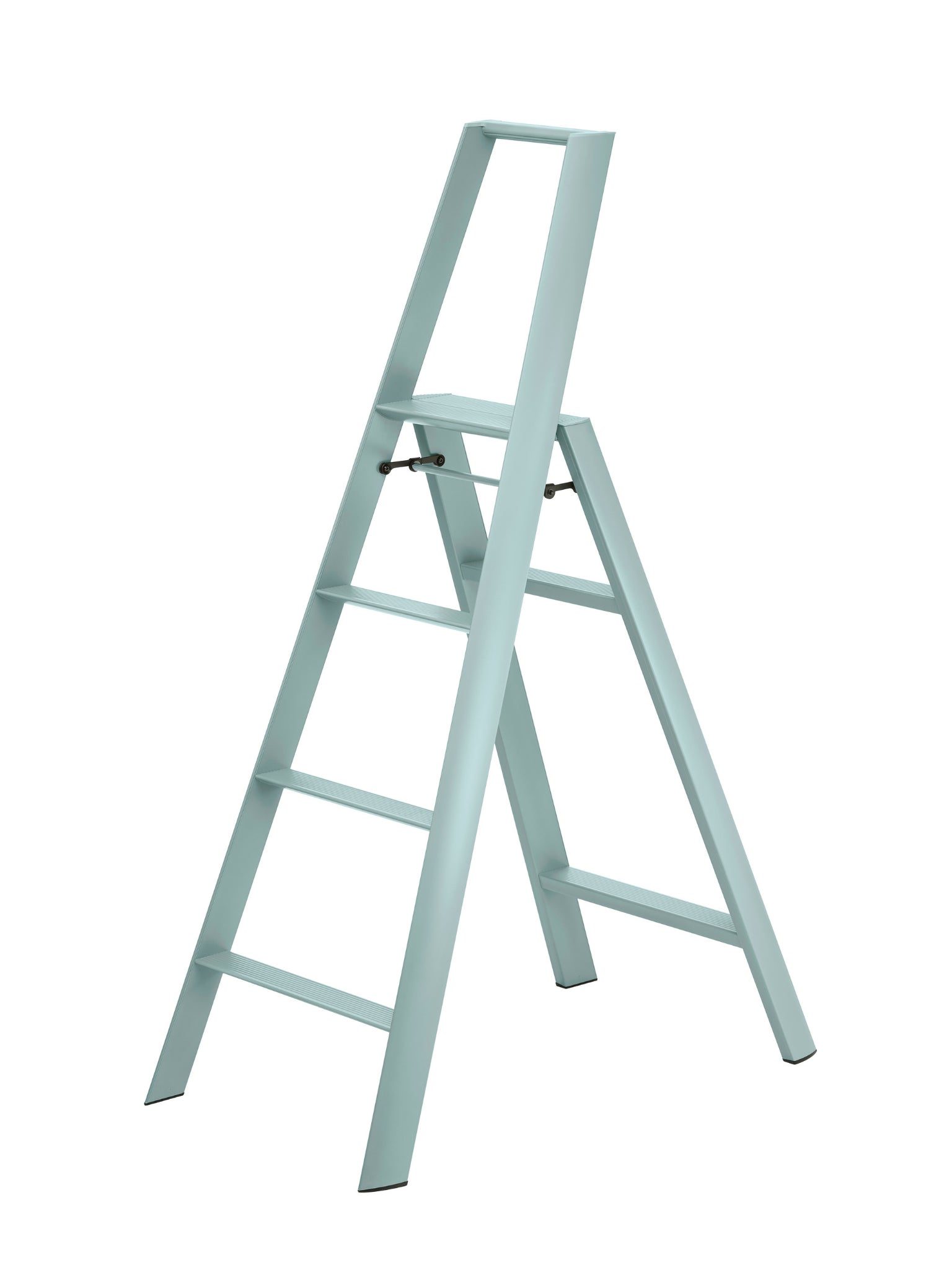 Lucano 4-step ladder dusty mint – hoge designladder van Hasegawa